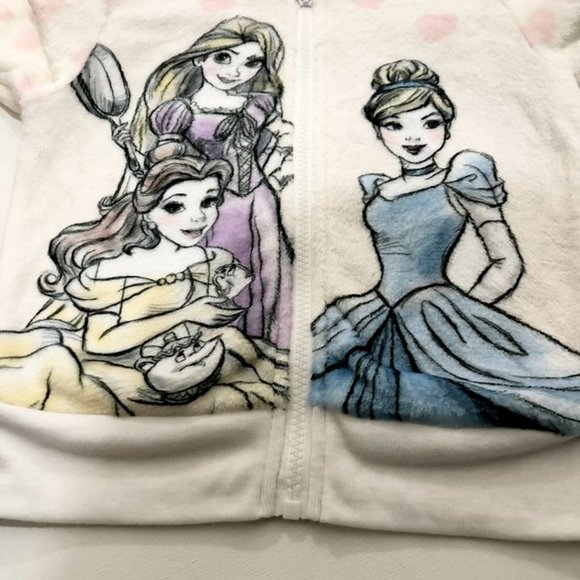 new Disney Princess hooded fleece jumper for girls - Picture 3 of 4